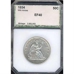 [L#3554] 1854 Arrows 50c EF40