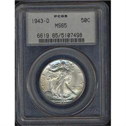 [L#3594] 1943-D 50c PCGS MS65