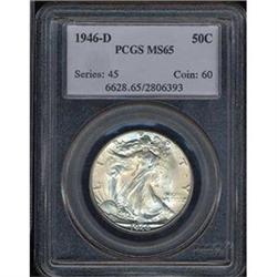 [L#3597] 1946-D 50c PCGS MS65