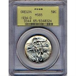 [L#4085] 1934-D Oregon 50c PCGS MS65