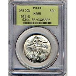 [L#4095] 1934-D Oregon 50c PCGS MS65