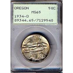 [L#4097] 1934-D Oregon 50c PCGS MS65