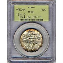 [L#4098] 1934-D Oregon 50c PCGS MS65