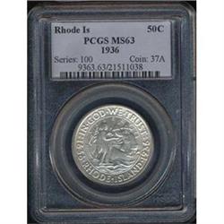 [L#4108] 1936 Rhode Island 50c PCGS MS63