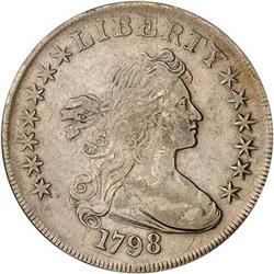 [L#4165] 1798 Heraldic Eagle $1 ANACS EF40