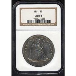 [L#4204] 1851 $1 High Date NGC AU58