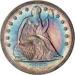 [L#4213] 1868 $1 Net Proof 63 retoned