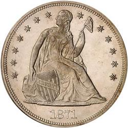 [L#4216] 1871 $1 PCGS PF64