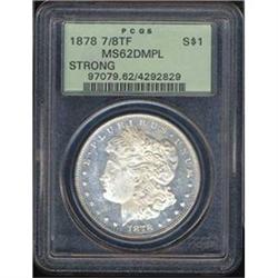 [L#4238] 1878 7/8 TF S$1 MS62 DMPL STRONG