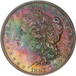 [L#4306] 1881-S $1 PCGS MS66 rainbow toning