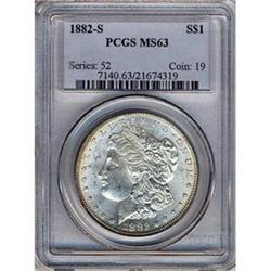 [L#4322] 1882-S $1 PCGS MS63 colorful toning
