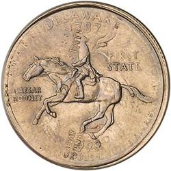 [L#4557] 1999-P Delaware 25c Dbl struck PCGS MS61