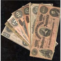 [L#4568] 6 CONFED. NOTES: $2-$100 & 1 $5 F.E.B. NOTE