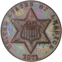 [L#5008] 1871 Pattern 3cS J1047 PCGS PF63RB