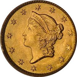 [L#5034] 1853 G$1 PCGS MS65