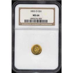 [L#5040] 1853-O G$1 NGC MS62