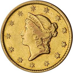 [L#5044] 1854-D T1 G$1 NGC AU55