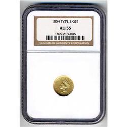 [L#5048] 1854 T2 G$1 NGC AU58