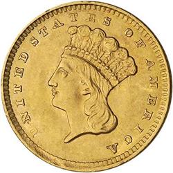 [L#5063] 1856 G$1 Up 5 NGC MS62