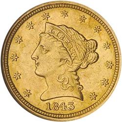 [L#5134] 1843-D $2.50 NGC AU58