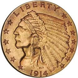 [L#5160] 1914-D $2.50 MS63 (Numistrust graded MS64)