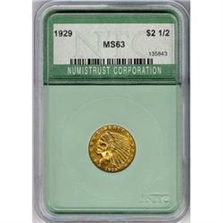 [L#5170] 1929 $2.50 MS62 (Numistrust MS63)