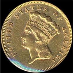 [L#5182] 1874 $3 AU50 hairlines