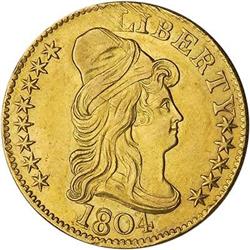 [L#5205] 1804 Sm 8 over Lg 8 $5 NGC AU58