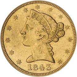 [L#5242] 1843-O $5 PCGS AU58