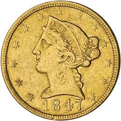 [L#5245] 1847-C $5 EF40