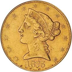 [L#5254] 1875-CC $5 NGC AU55