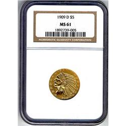 [L#5267] 1909-D $5 NGC MS61