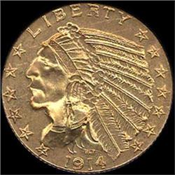 [L#5270] 1914-D $5 AU50