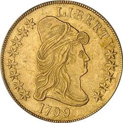 [L#5275] 1799 Lg Stars $10 PCGS AU50