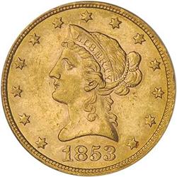 [L#5284] 1853 $10 NGC AU58