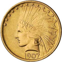 [L#5308] 1907 No Motto $10 NGC MS64