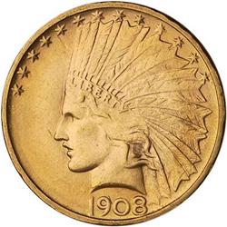 [L#5311] 1908-D No Motto $10 NGC MS65