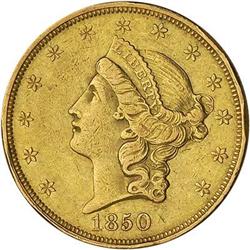 [L#5325] 1850 $20 NCS About Uncirculated details rim