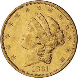 [L#5346] 1861 $20 NCS Audetail damage