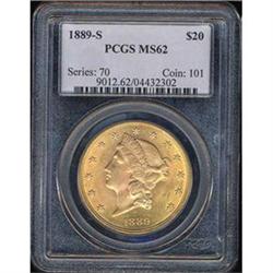 [L#5363] 1889-S $20 PCGS MS62
