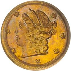 [L#5471] 1870 Cal Gold 25c BG808 PCGS MS65