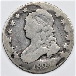 1824/2 BUST QUARTER