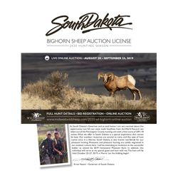 2020 South Dakota Bighorn Sheep Auction License