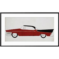 Andy Warhol "Car, c.1959" Custom Framed