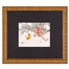 Image 1 : Caroline Young, "Playtime" Framed Original Gouache Painting on Mother of Pearl Paper, Hand Signed wi
