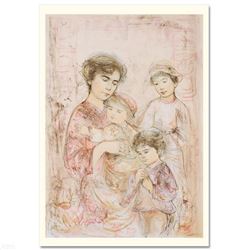 "Lotte and Her Children" Limited Edition Lithograph (30" x 41.5") by Edna Hibel, Numbered and Hand S