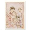 Image 1 : "Lotte and Her Children" Limited Edition Lithograph (30" x 41.5") by Edna Hibel, Numbered and Hand S