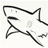 Image 2 : Wyland, "Great White" Original Sumi Ink Painting, Hand Signed with Certificate of Authenticity.