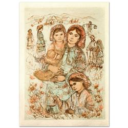 "Family in the Field" Limited Edition Lithograph by Edna Hibel (1917-2014), Numbered and Hand Signed