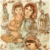 Image 2 : "Family in the Field" Limited Edition Lithograph by Edna Hibel (1917-2014), Numbered and Hand Signed